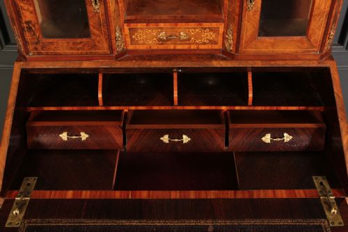 VICTORIAN INLAID BURR WALNUT LADIES WRITING DESK BONHEUR DE JOUR - ADDITIONAL PHOTO 4