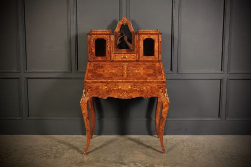 VICTORIAN INLAID BURR WALNUT LADIES WRITING DESK BONHEUR DE JOUR - ADDITIONAL PHOTO 5