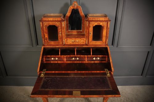 VICTORIAN INLAID BURR WALNUT LADIES WRITING DESK BONHEUR DE JOUR - ADDITIONAL PHOTO 7