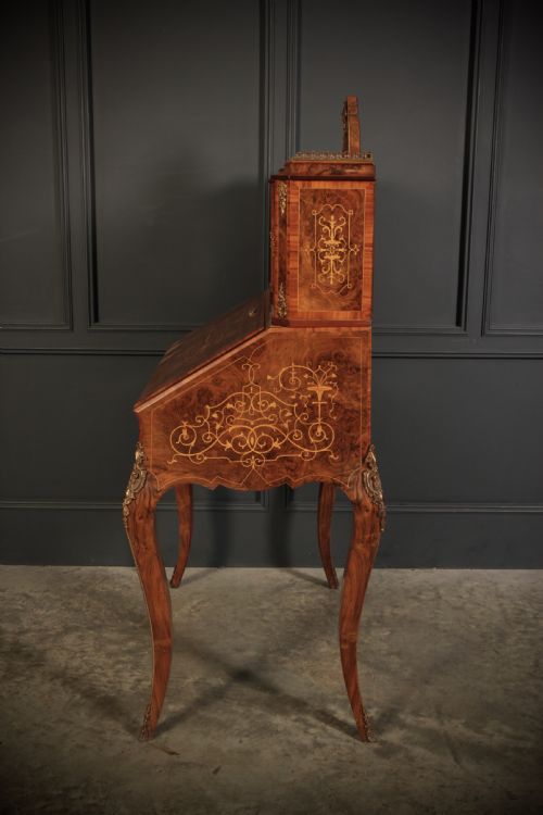 VICTORIAN INLAID BURR WALNUT LADIES WRITING DESK BONHEUR DE JOUR - ADDITIONAL PHOTO 14