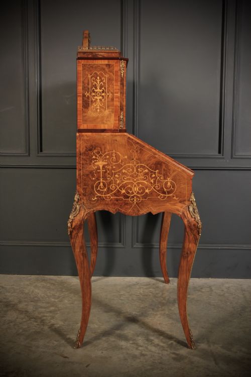 VICTORIAN INLAID BURR WALNUT LADIES WRITING DESK BONHEUR DE JOUR - ADDITIONAL PHOTO 17