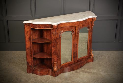 VICTORIAN SHAPED WALNUT SIDE CABINET - ADDITIONAL PHOTO 1