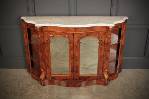 VICTORIAN SHAPED WALNUT SIDE CABINET - ADDITIONAL PHOTO 2