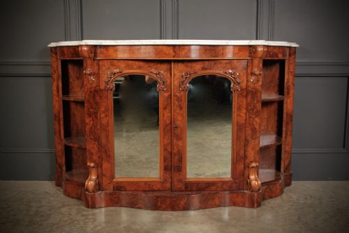 VICTORIAN SHAPED WALNUT SIDE CABINET - ADDITIONAL PHOTO 3
