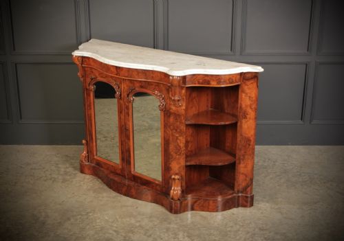 VICTORIAN SHAPED WALNUT SIDE CABINET - ADDITIONAL PHOTO 7
