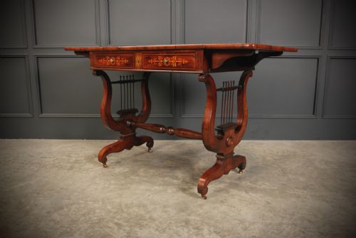 MARQUETRY INLAID ROSEWOOD SOFA TABLE - ADDITIONAL PHOTO 6