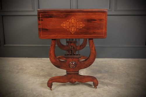 MARQUETRY INLAID ROSEWOOD SOFA TABLE - ADDITIONAL PHOTO 11