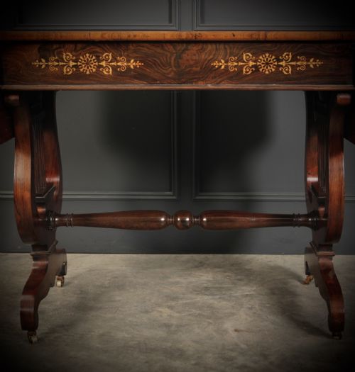 MARQUETRY INLAID ROSEWOOD SOFA TABLE - ADDITIONAL PHOTO 13