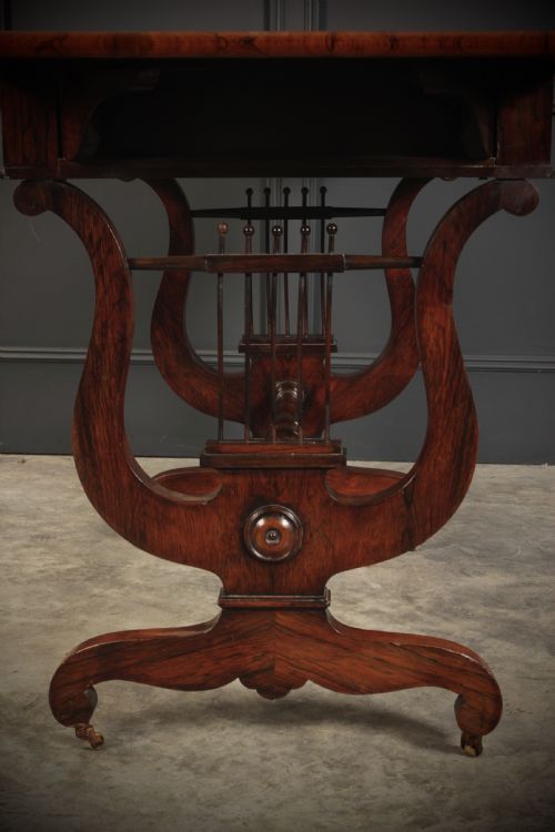 MARQUETRY INLAID ROSEWOOD SOFA TABLE - ADDITIONAL PHOTO 15