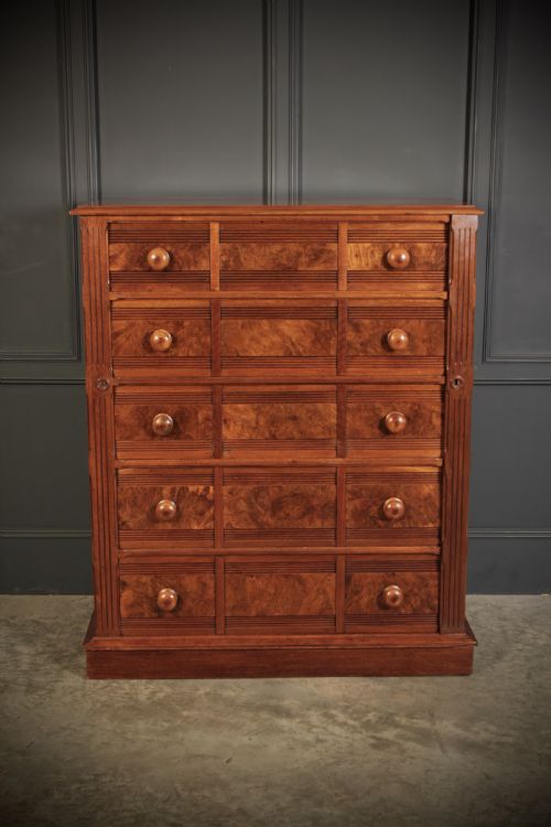 LATE VICTORIAN WALNUT CHEST OF DRAWERS - ADDITIONAL PHOTO 3
