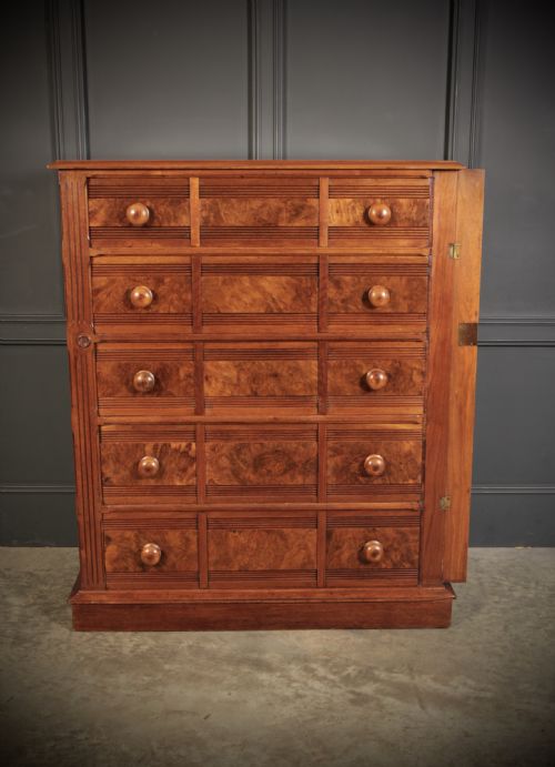 LATE VICTORIAN WALNUT CHEST OF DRAWERS - ADDITIONAL PHOTO 4