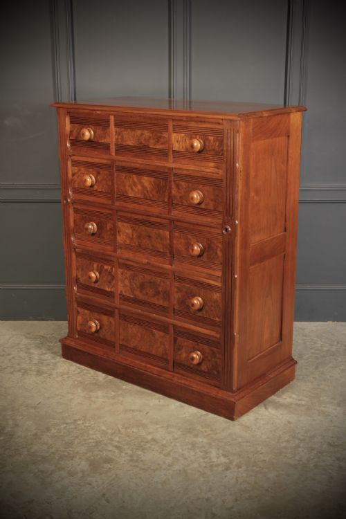 LATE VICTORIAN WALNUT CHEST OF DRAWERS - ADDITIONAL PHOTO 5
