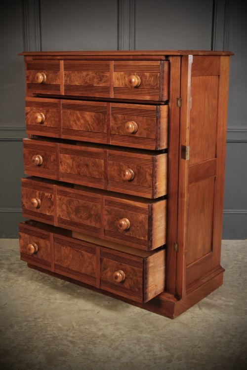 LATE VICTORIAN WALNUT CHEST OF DRAWERS - ADDITIONAL PHOTO 6