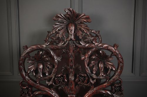 MAGNIFICENT BURMESE CARVED PADAUK WOOD 3 TIER BUFFET - ADDITIONAL PHOTO 6