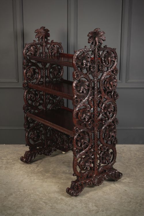 MAGNIFICENT BURMESE CARVED PADAUK WOOD 3 TIER BUFFET - ADDITIONAL PHOTO 10