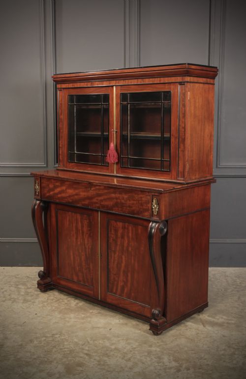 REGENCY MAHOGANY SECRTAIRE BOOKCASE