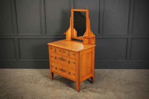 SATIN BIRCH STENCILLED DRESSING TABLE CHEST - ADDITIONAL PHOTO 4