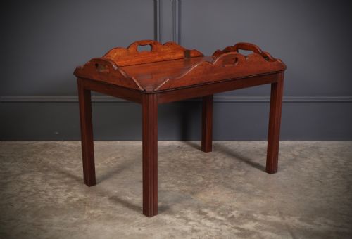 VICTORIAN MAHOGANY FOLDING BUTLERS TRAY ON STAND - ADDITIONAL PHOTO 8
