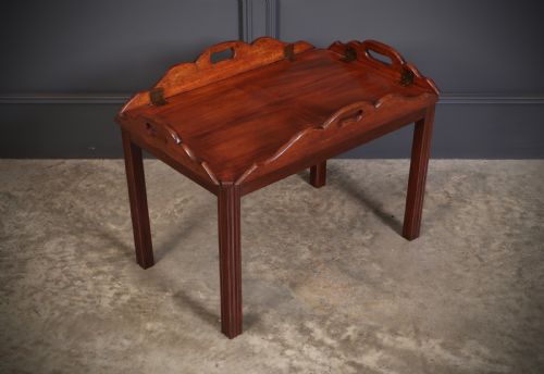 VICTORIAN MAHOGANY FOLDING BUTLERS TRAY ON STAND - ADDITIONAL PHOTO 9