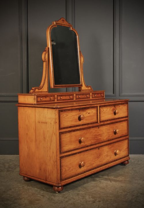 VICTORIAN STENCILLED PINE DRESSING CHEST - ADDITIONAL PHOTO 3