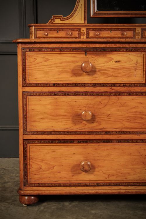 VICTORIAN STENCILLED PINE DRESSING CHEST - ADDITIONAL PHOTO 4
