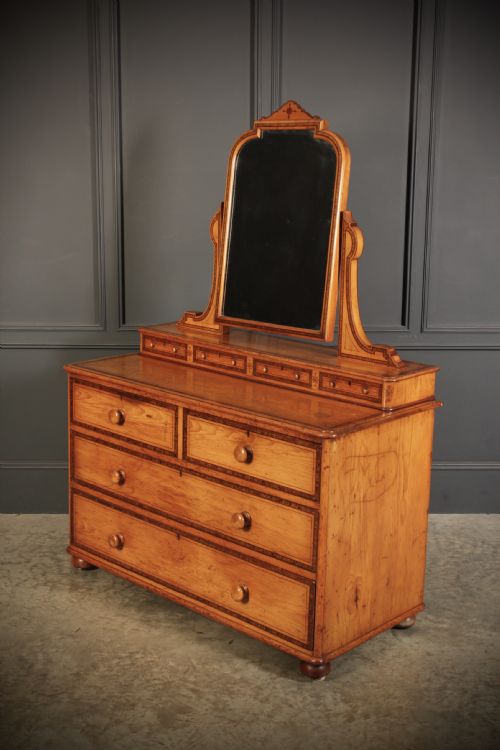 VICTORIAN STENCILLED PINE DRESSING CHEST - ADDITIONAL PHOTO 6