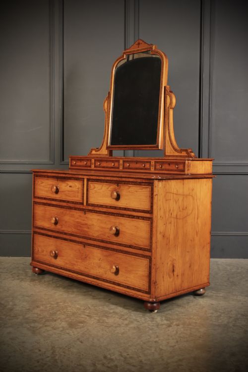 VICTORIAN STENCILLED PINE DRESSING CHEST - ADDITIONAL PHOTO 7