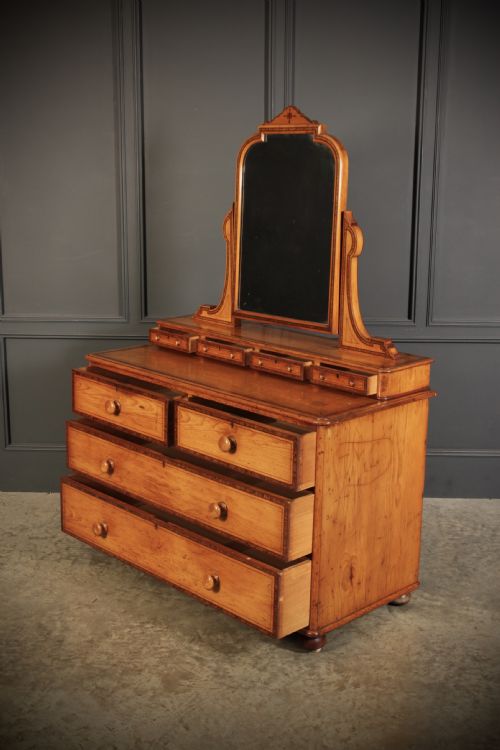 VICTORIAN STENCILLED PINE DRESSING CHEST - ADDITIONAL PHOTO 9