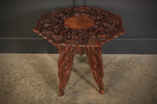 CHINESE CARVED OCTAGONAL OCCASIONAL TABLE - ADDITIONAL PHOTO 1