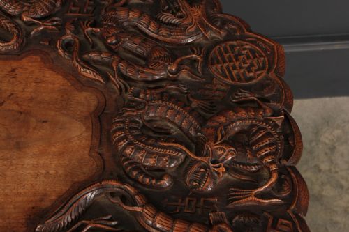 CHINESE CARVED OCTAGONAL OCCASIONAL TABLE - ADDITIONAL PHOTO 3
