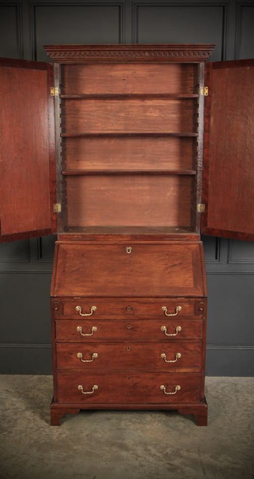 GEORGE III MAHOGANY BUREAU BOOKCASE - ADDITIONAL PHOTO 4