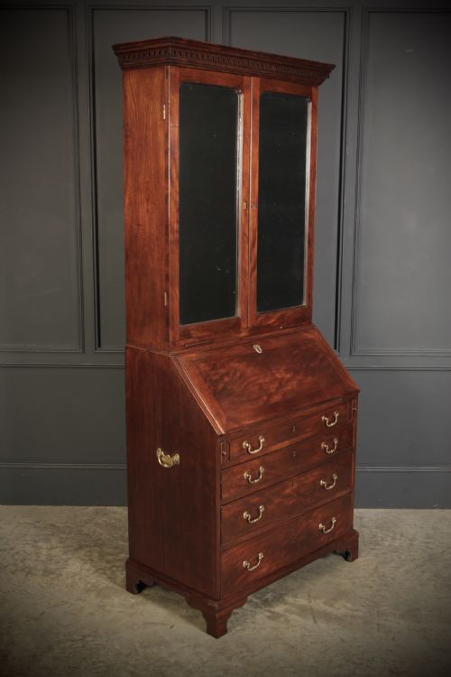 GEORGE III MAHOGANY BUREAU BOOKCASE - ADDITIONAL PHOTO 7