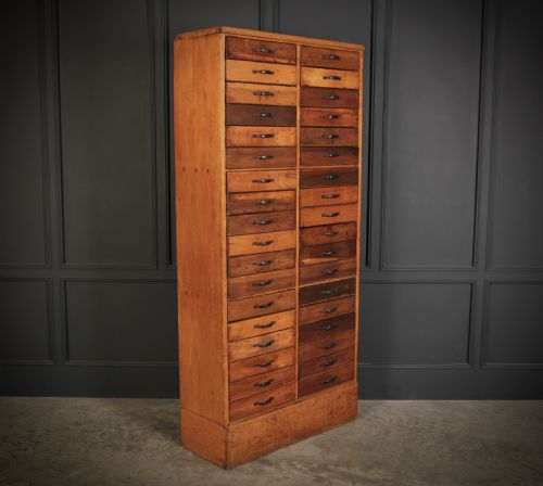 LARGE FRUITWOOD HABERDASHERY CHEST