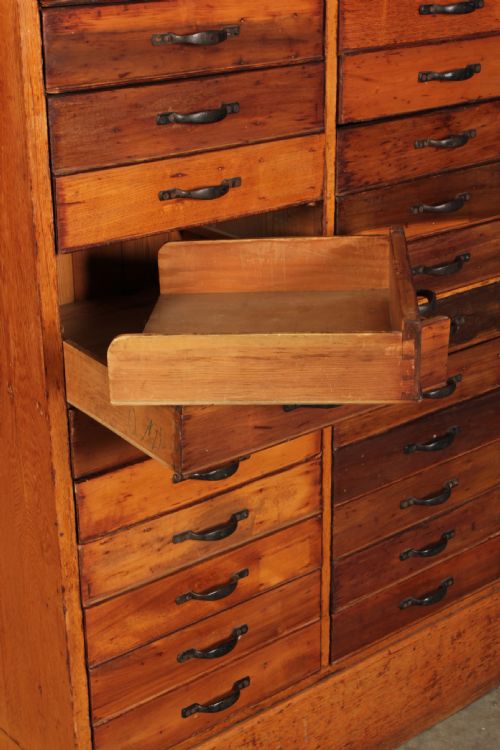 LARGE FRUITWOOD HABERDASHERY CHEST - ADDITIONAL PHOTO 2