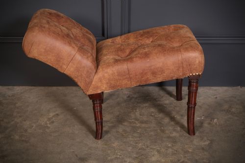 REGENCY MAHOGANY LEATHER FOOTSTOOL - ADDITIONAL PHOTO 8