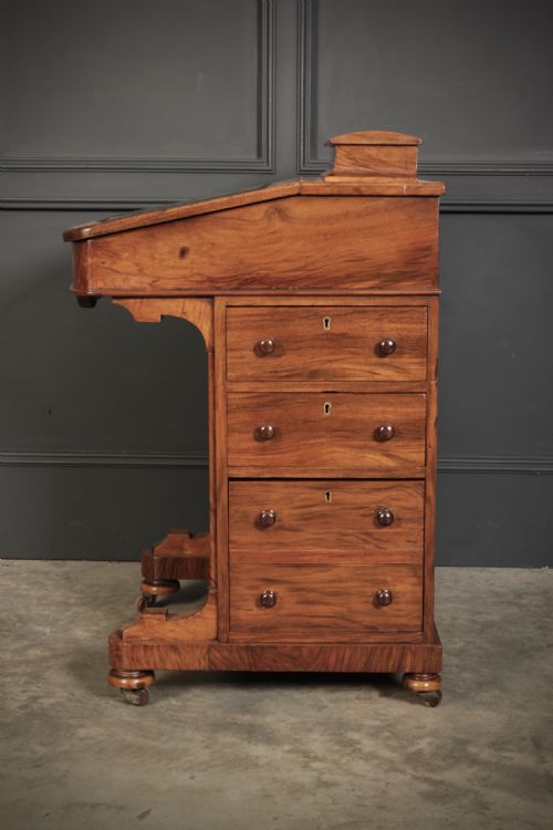 VICTORIAN WALNUT MARQUETRY INLAID DAVENPORT DESK - ADDITIONAL PHOTO 18
