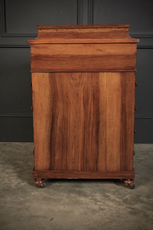 VICTORIAN WALNUT MARQUETRY INLAID DAVENPORT DESK - ADDITIONAL PHOTO 19