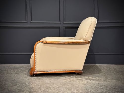 ART DECO WALNUT LEATHER 3PIECE SUITE - ADDITIONAL PHOTO 10