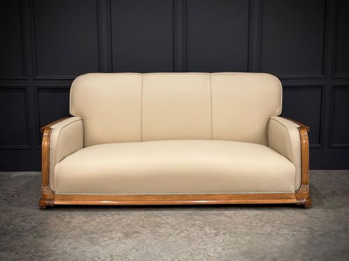 ART DECO WALNUT LEATHER 3PIECE SUITE - ADDITIONAL PHOTO 15