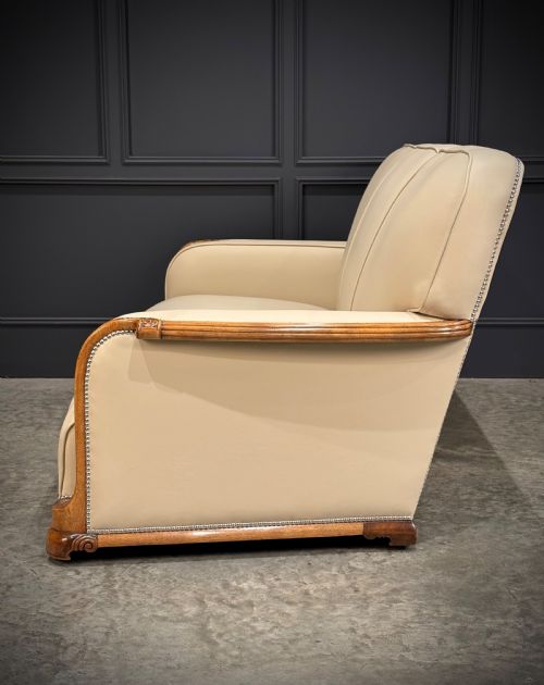 ART DECO WALNUT LEATHER 3PIECE SUITE - ADDITIONAL PHOTO 19