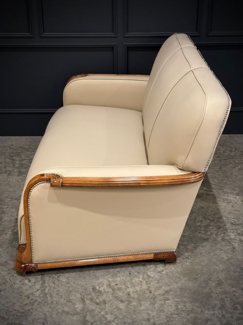 ART DECO WALNUT LEATHER 3PIECE SUITE - ADDITIONAL PHOTO 20
