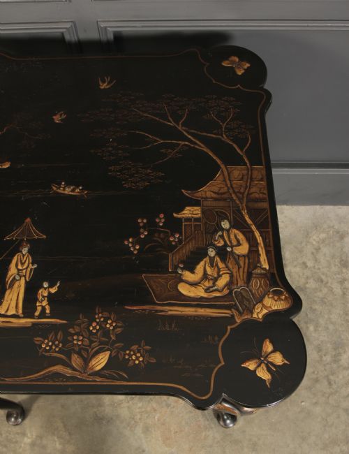 BLACK LACQUERED CHINOISERIE OCCASIONAL TABLE - ADDITIONAL PHOTO 4