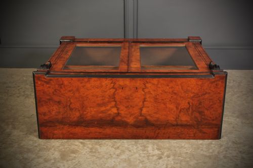 VICTORIAN GLAZED FIGURED WALNUT BOOKCASE - ADDITIONAL PHOTO 8