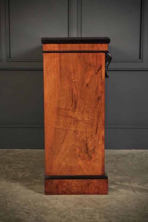 VICTORIAN GLAZED FIGURED WALNUT BOOKCASE - ADDITIONAL PHOTO 12