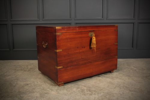 fig 1. Large Military Campaign Style Mahogany Trunk