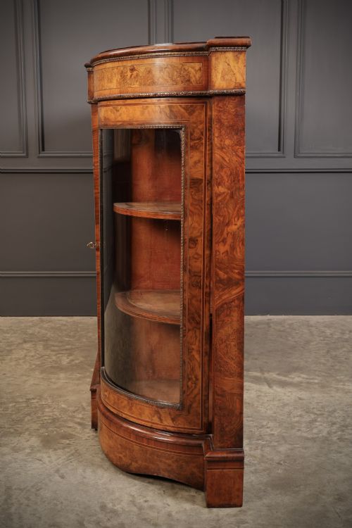 VICTORIAN BURR WALNUT MARQUETRY INLAID CREDENZA - ADDITIONAL PHOTO 6