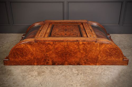 VICTORIAN BURR WALNUT MARQUETRY INLAID CREDENZA - ADDITIONAL PHOTO 9