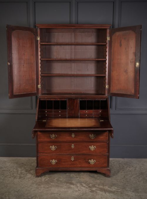 GEORGIAN MAHOGANY BUREAU BOOKCASE - ADDITIONAL PHOTO 5