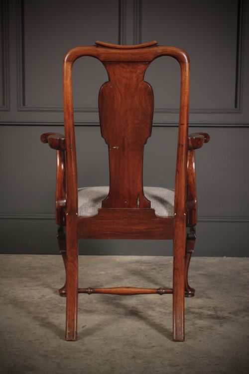 PAIR OF QUALITY MAHOGANY QUEEN ANNE ARMCHAIRS - ADDITIONAL PHOTO 11