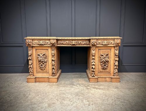 LARGE VICTORIAN CARVED OAK SIDEBOARD - ADDITIONAL PHOTO 6